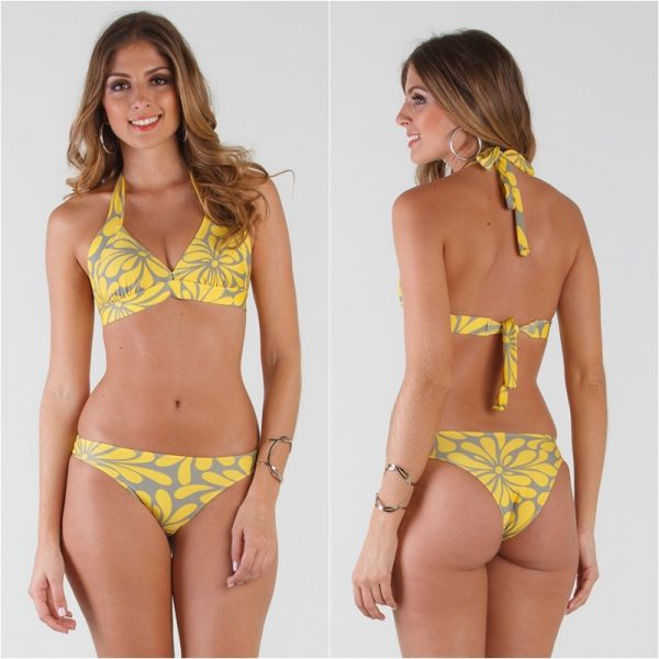 BIQUINI ADULTO ESTAMPA AMARELO